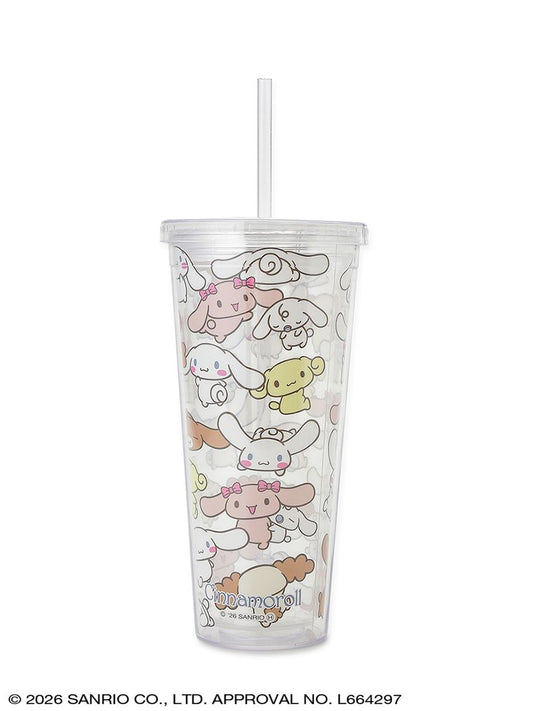 SANRIO HOUSE | Cinnamoroll Clear Tumblers with Straw 600ml