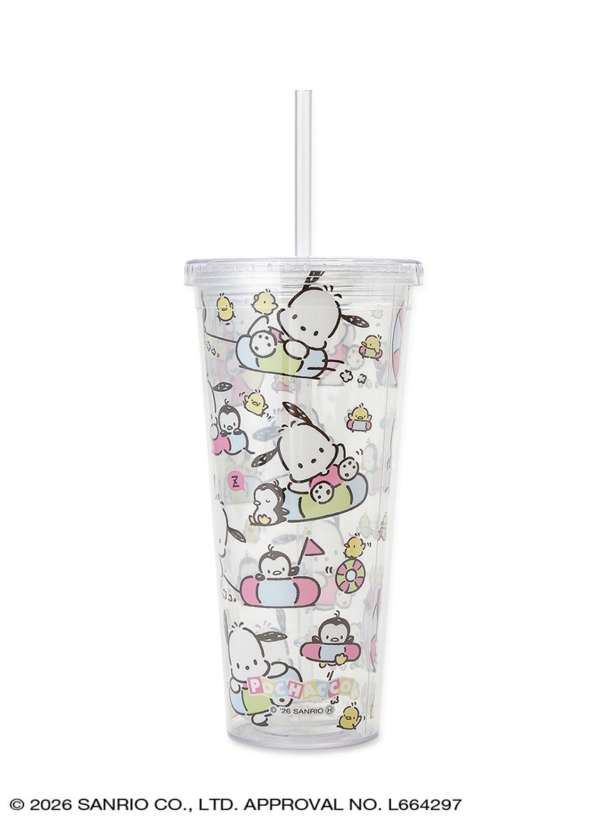 SANRIO HOUSE | Pochacco Clear Tumblers with Straw 600ml