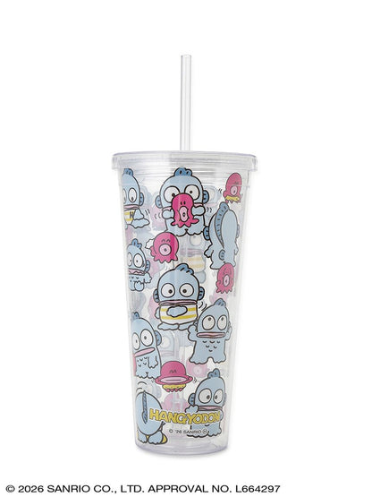 SANRIO HOUSE | Hangyodon Clear Tumblers with Straw 600ml