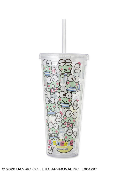 SANRIO HOUSE | Keroppi Clear Tumblers with Straw 600ml