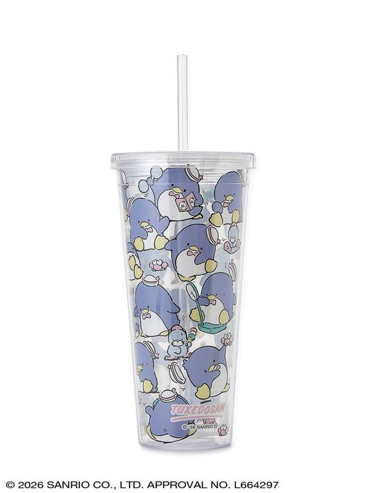 SANRIO HOUSE | Tuxedosam Clear Tumblers with Straw 600ml