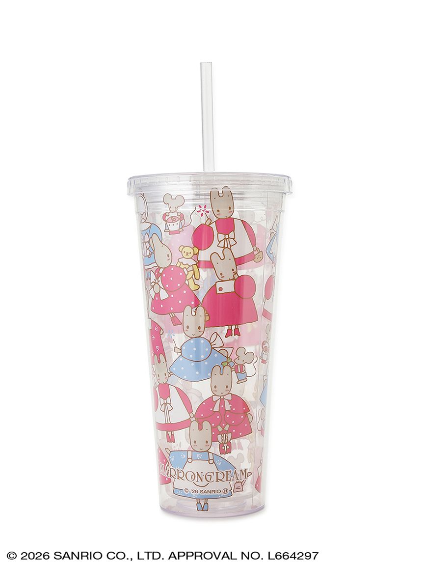 SANRIO HOUSE | Marron Cream Clear Tumblers with Straw 600ml