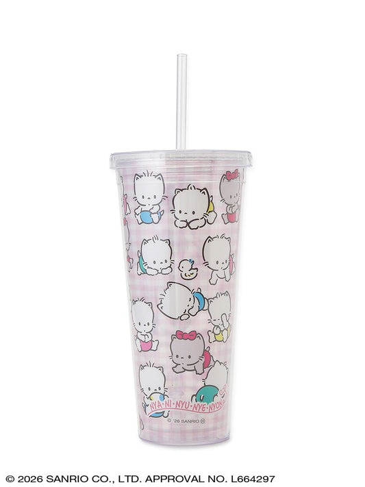 SANRIO HOUSE | Nyaninyunyenyon Clear Tumblers with Straw 600ml