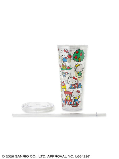 SANRIO HOUSE | Hello Kitty Clear Tumblers with Straw 600ml