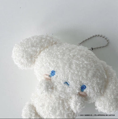 PLUS x SANRIO | Cinnamoroll Mascot Holder Plush Keychain with Badge (Free Size)
