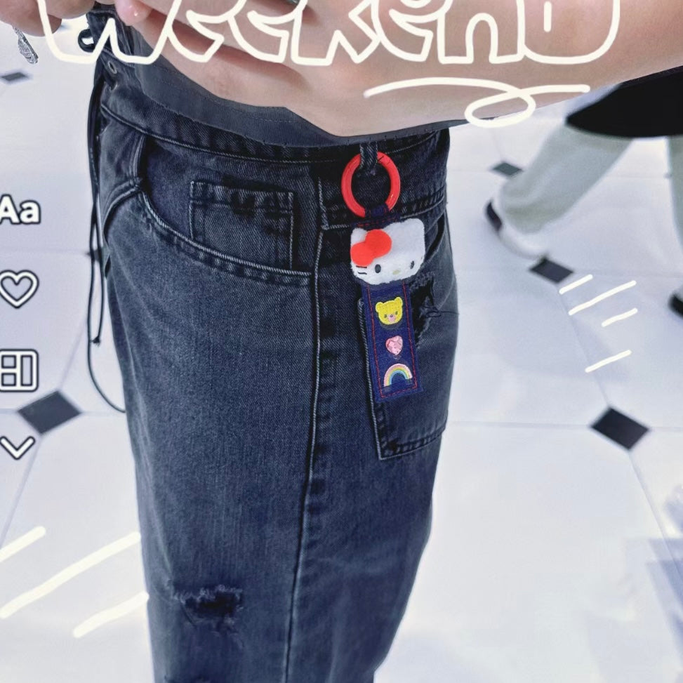 Sanrio | Tag Key Holder 6×1.5×10Cm (Denim Patch)