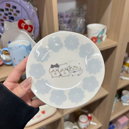 CHIIKAWA | Chiikawa & Hachiware & Rakko Small Plate 135×20mm (Happy Blossom)