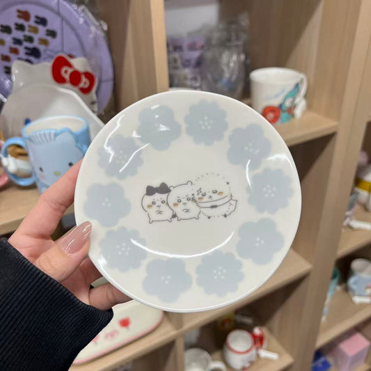 CHIIKAWA | Chiikawa & Hachiware & Rakko Small Plate 135×20mm (Happy Blossom)