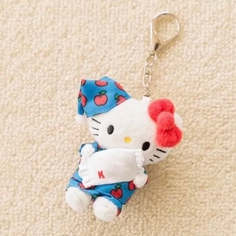 and St Me% x Sanrio Hello Kitty | Mini Mascot Holder Plush Keychain 13cm 5th Ver. (Pyjamas)