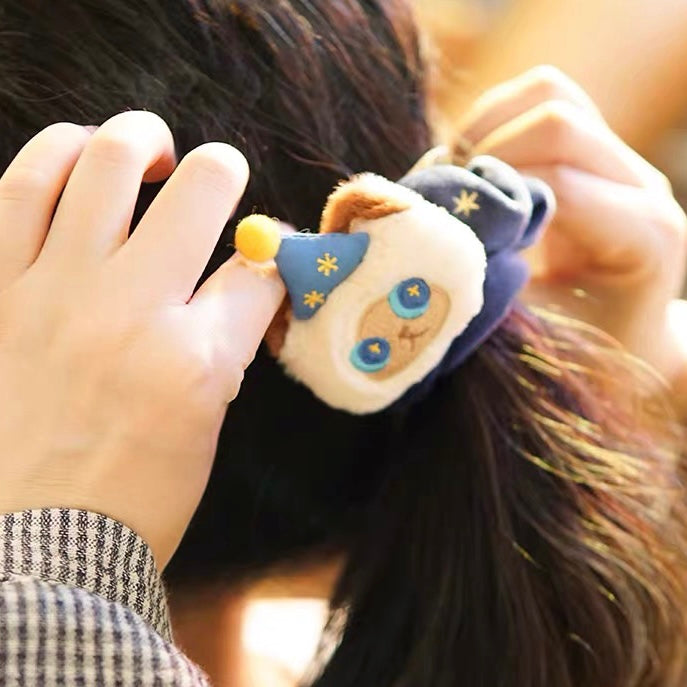 Mewji♡Cat Mascot Scrunchie Hair Tie 妙吉猫 毛茸茸大肠发圈/头绳 Be 暹罗