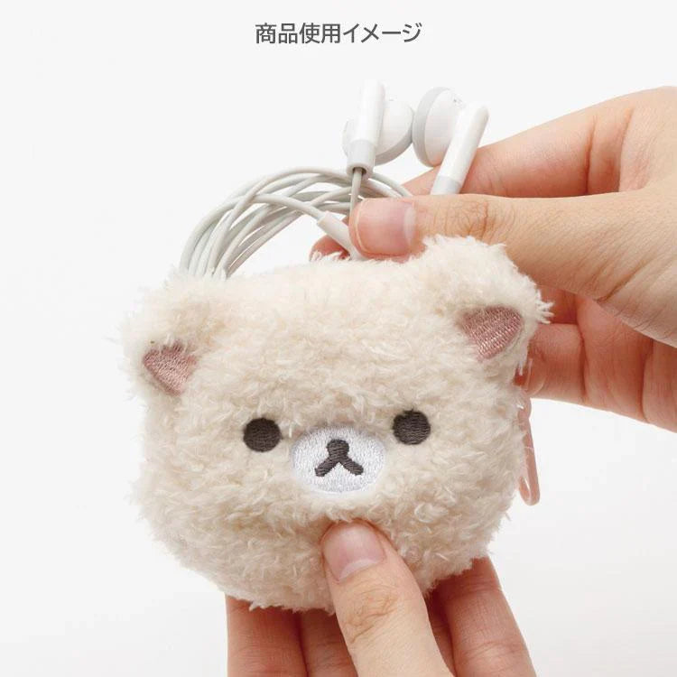 SAN-X | Rilakkuma Korilakkuma Fluffy Face Mascot Mini Pouch with Carabiner 60×75×30mm