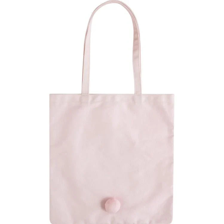 SAN-X | Chairoikoguma & Korilakkuma Tulle Ribbon Pink Tote Bag 375×360mm (Makeup Rilakkuma)