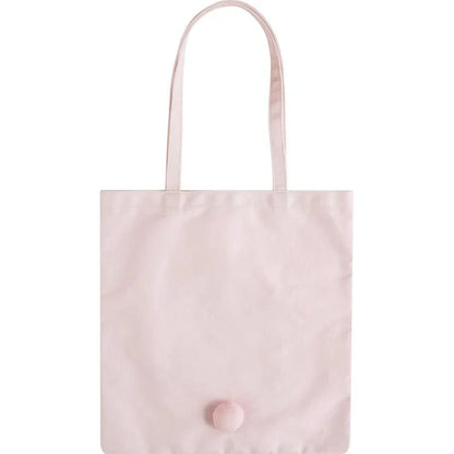 SAN-X | Chairoikoguma & Korilakkuma Tulle Ribbon Pink Tote Bag 375×360mm (Makeup Rilakkuma)