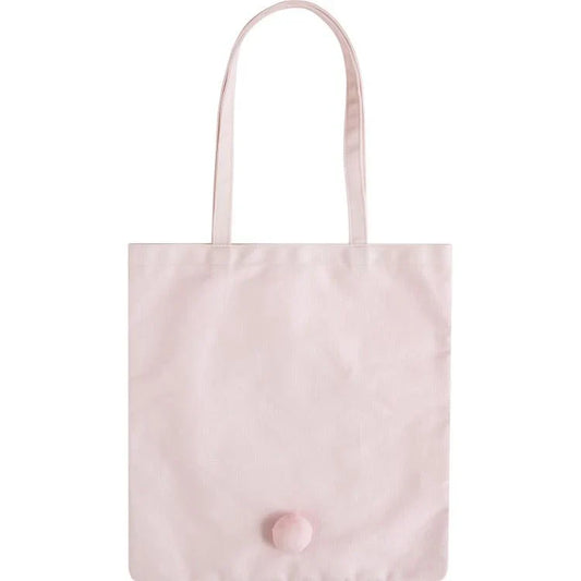 SAN-X | Chairoikoguma & Korilakkuma Tulle Ribbon Pink Tote Bag 375×360mm (Makeup Rilakkuma)