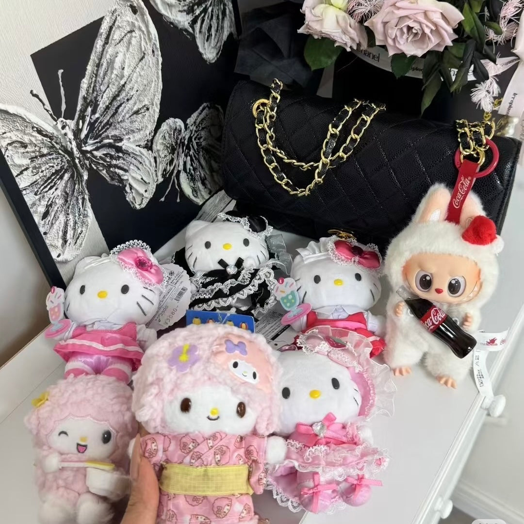 SANRIO | Hello Kitty Lolita Red Plush Mascot Keychain Bag Charm H120×W85×D65mm Vol.2 (Lovely Frill Ver.)