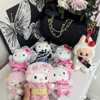 SANRIO | Hello Kitty Lolita Red Plush Mascot Keychain Bag Charm H120×W85×D65mm Vol.2 (Lovely Frill Ver.)