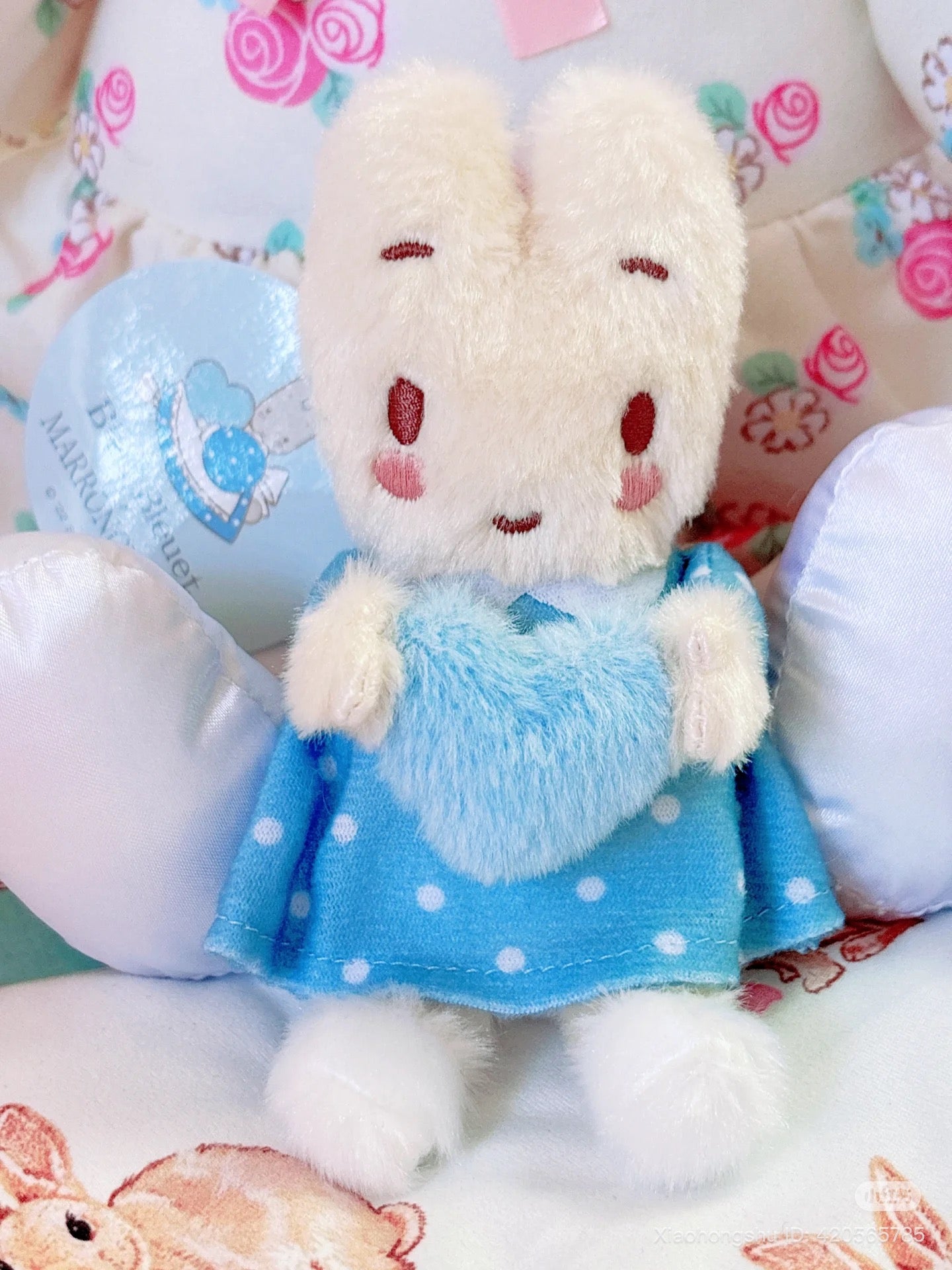 SANRIO x Bleu Bleuet | Marron Cream Mascot Holder Fluffy Keychain Bag Charm 10cm Approx.