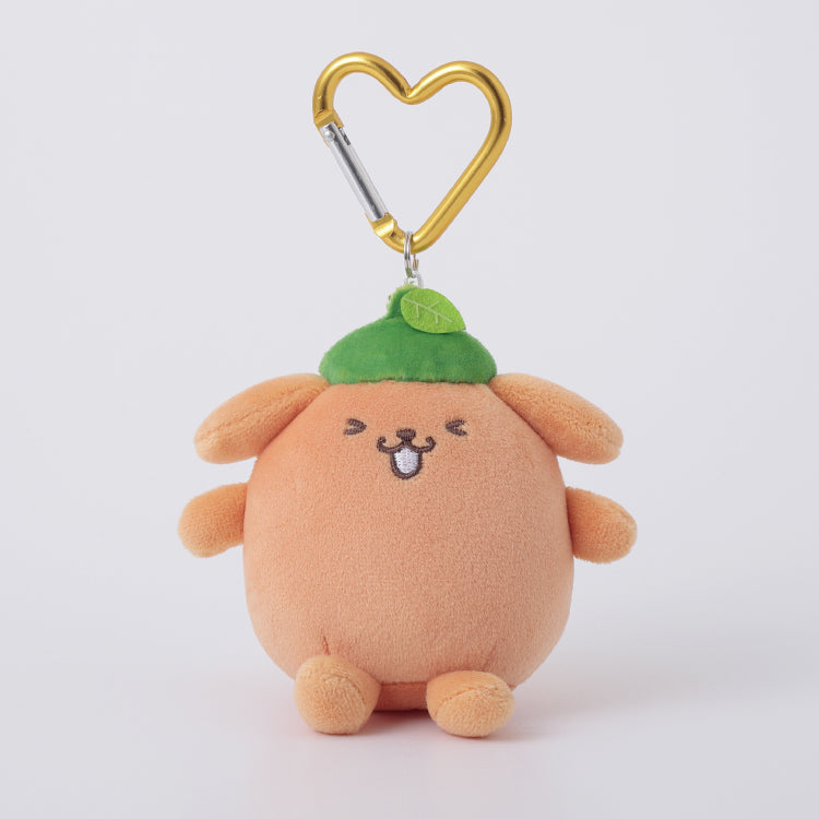 SANRIO x Kthings| Pompompurin Pom Pom Purin Mascot Holder Plush Keychain Bag Charm with Heart Carabiner 60mm Approx. (Juicy Mandarin Oranges)