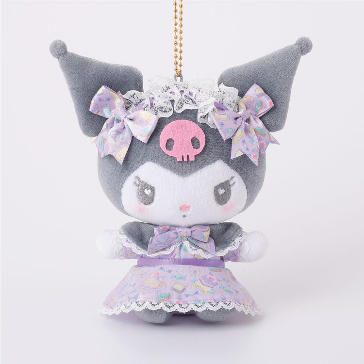 SANRIO | Kuromi Mascot Holder Plush Keychain Bag Charm 100mm Approx. (Romantic Sweets)