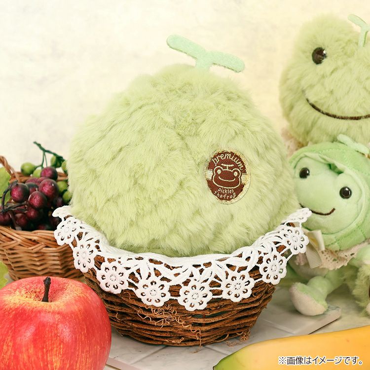 Pickles the Frog | Drawstring Pouch Always Fruits H17.5×W13×D8.5cm (Melon)