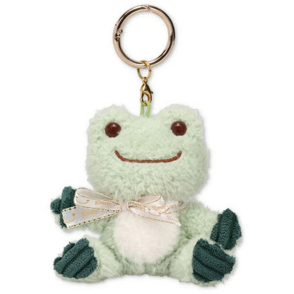 Pickles The Frog | Carabiner Plush Keychain Mascot Holder H9×W9.5×D5.5Cm (Smile Hop Green)