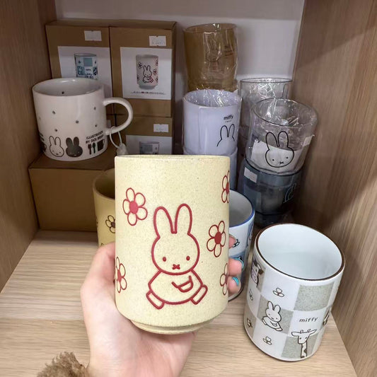 【Made in Japan】Miffy | Teacup Hot Water Cup Φ75×H102mm (Flower White)