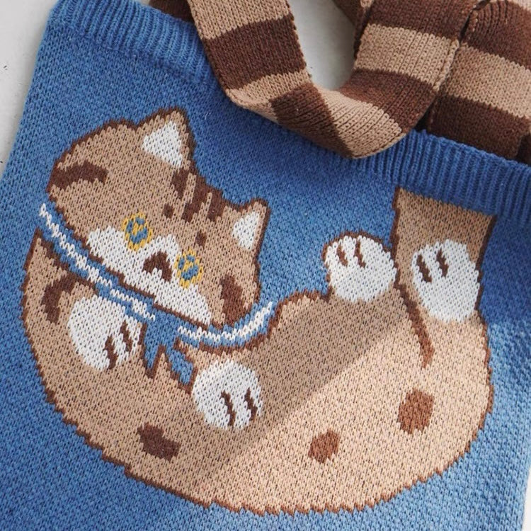 Mewji Knitted Tote Bag (Cat)