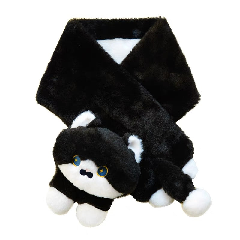 Mewji♡ Fluffy Mascot Scarf 90*13Cm 妙吉猫 猫咪造型 软软茸茸可爱围巾