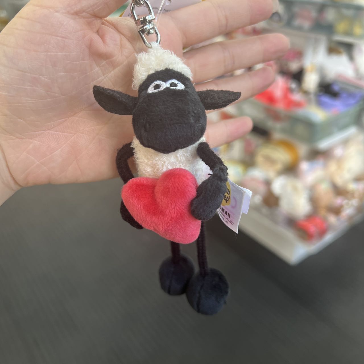 Nici | Shaun Bean Bag Keyring Approx.10Cm 礼祺 小羊肖恩 沙包豆袋 毛绒玩偶/挂件/钥匙链/包挂 With Red Heart