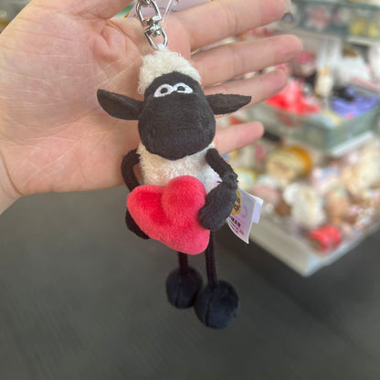 Nici | Shaun Bean Bag Keyring Approx.10Cm 礼祺 小羊肖恩 沙包豆袋 毛绒玩偶/挂件/钥匙链/包挂 With Red Heart