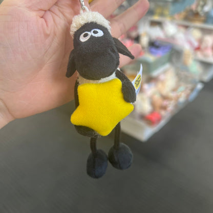 Nici | Shaun Bean Bag Keyring Approx.10Cm 礼祺 小羊肖恩 沙包豆袋 毛绒玩偶/挂件/钥匙链/包挂 With Yellow Star