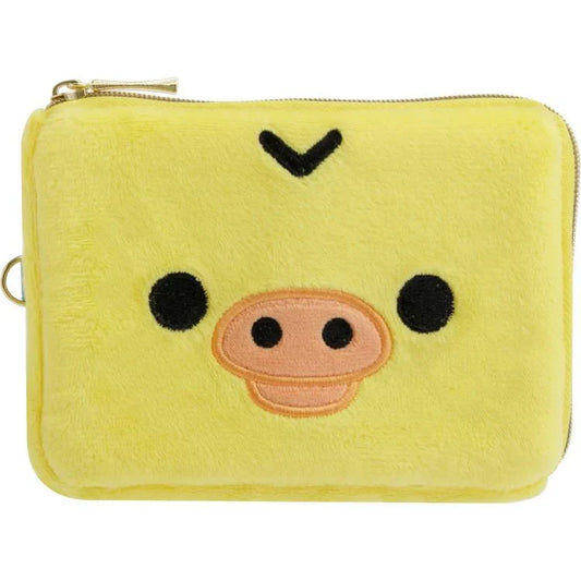 SAN-X | Rilakkuma Kiiroitori Plush Square Pass Case Pouch Reel 100×130×20mm