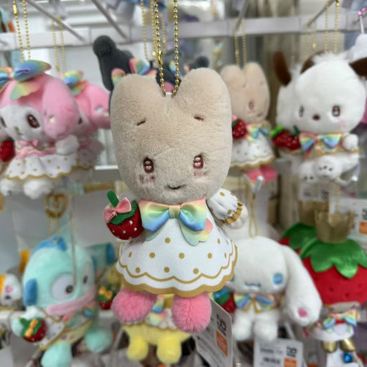 SANRIO | Marron Cream Mascot Holder Plush Keychain Bag Charm 11×15.5×7.5cm (50th Anniversary Strawberry/Ichigo