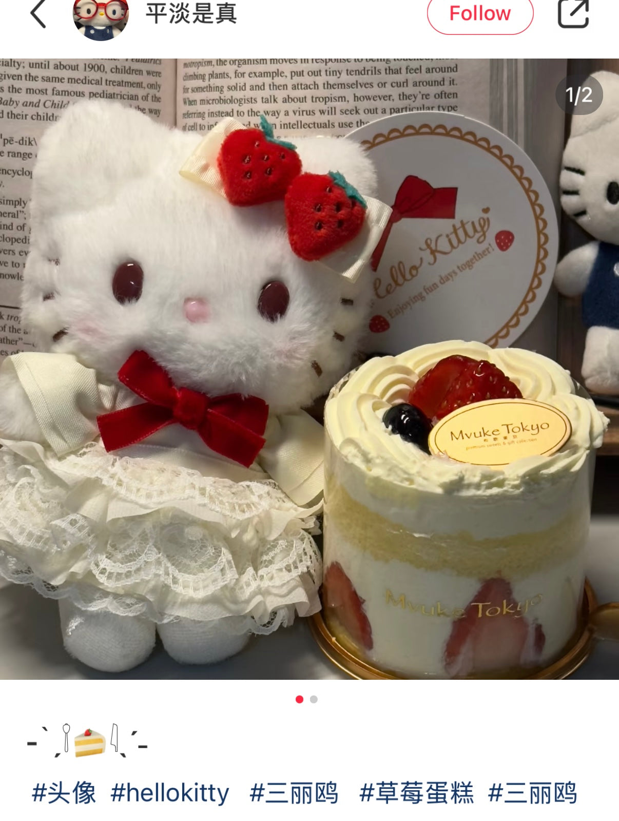 【Limite 1/Customer】Sanrio | Hello Kitty Plush Mascot Keychain Bag Charm W11×D6×H14.5Cm (Shortcake)