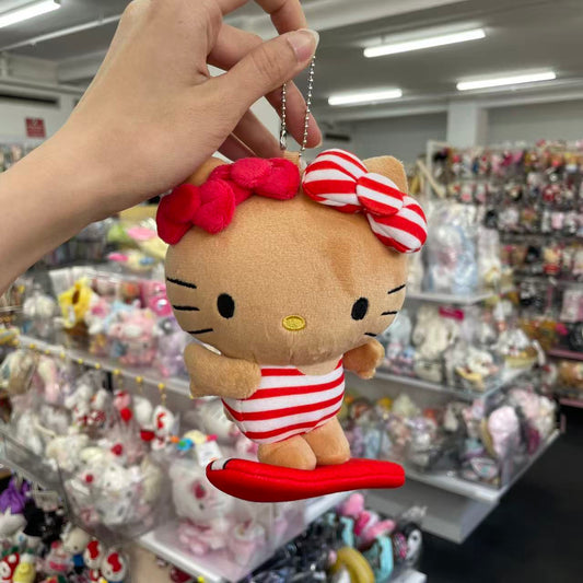 Avail x Hello Kitty | Tanned Mascot Holder Plush Keychain Bag Charm (Surfing)