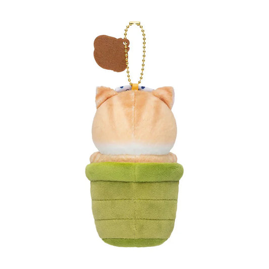 MOFUSAND | Cat Plush Keychain Bag Charm 130×93×100mm (Wagashi Nyan Mascot Tea Matcha)
