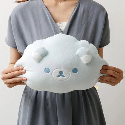 SAN-X | Rilakkuma & Kiiroitori Yellow Chick Two Side Mochi Mochi Cushion Blue 250×370×100mm (Umbrella Rain then Sunny)