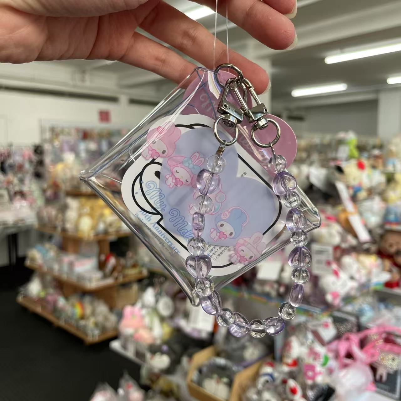 SANRIO | Clear Multi Case with Colorful Bead Chain 90×75×20mm (My Melody 50th Anniversary)