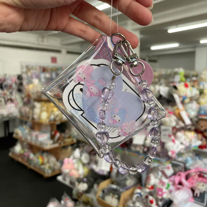 SANRIO | Clear Multi Case with Colorful Bead Chain 90×75×20mm (My Melody 50th Anniversary)