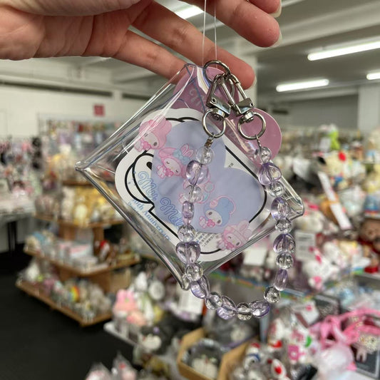 SANRIO | Clear Multi Case with Colorful Bead Chain 90×75×20mm (My Melody 50th Anniversary)