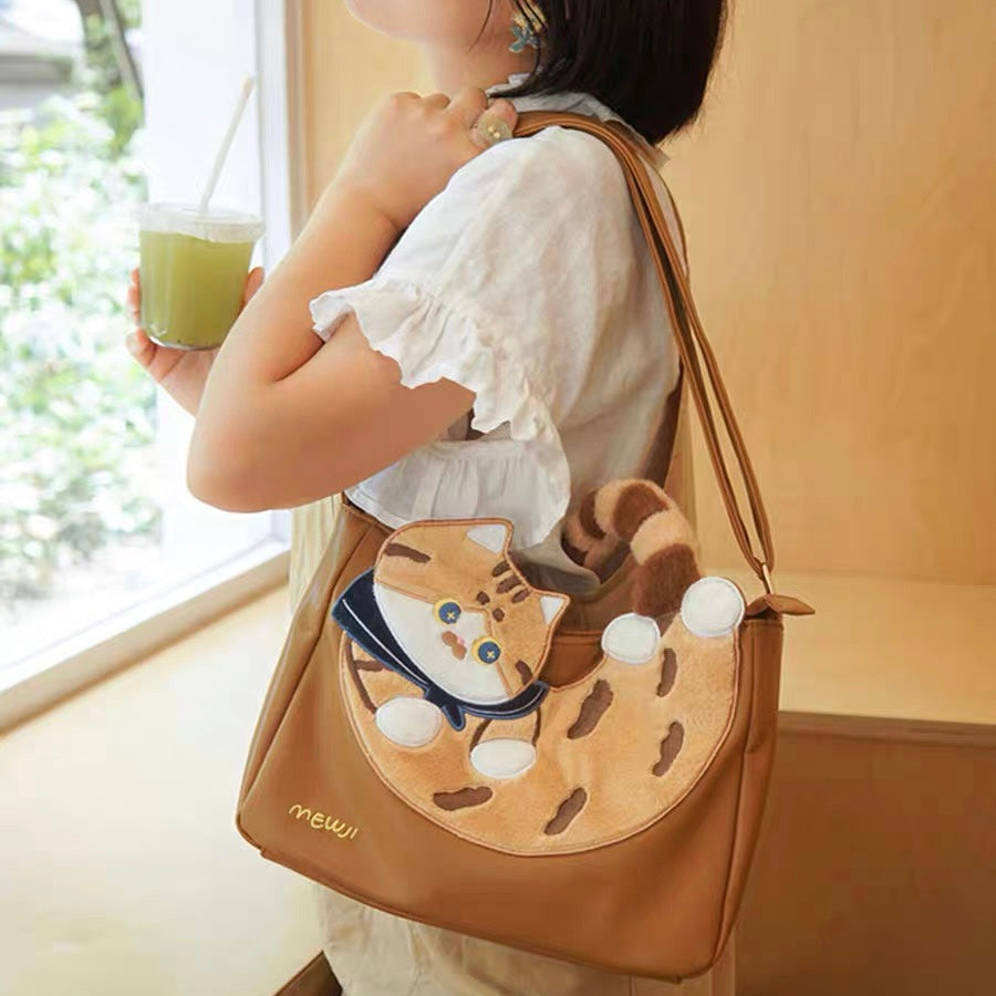 Mewji♡ 2 Way Shoulder Bag Tote (Cat)