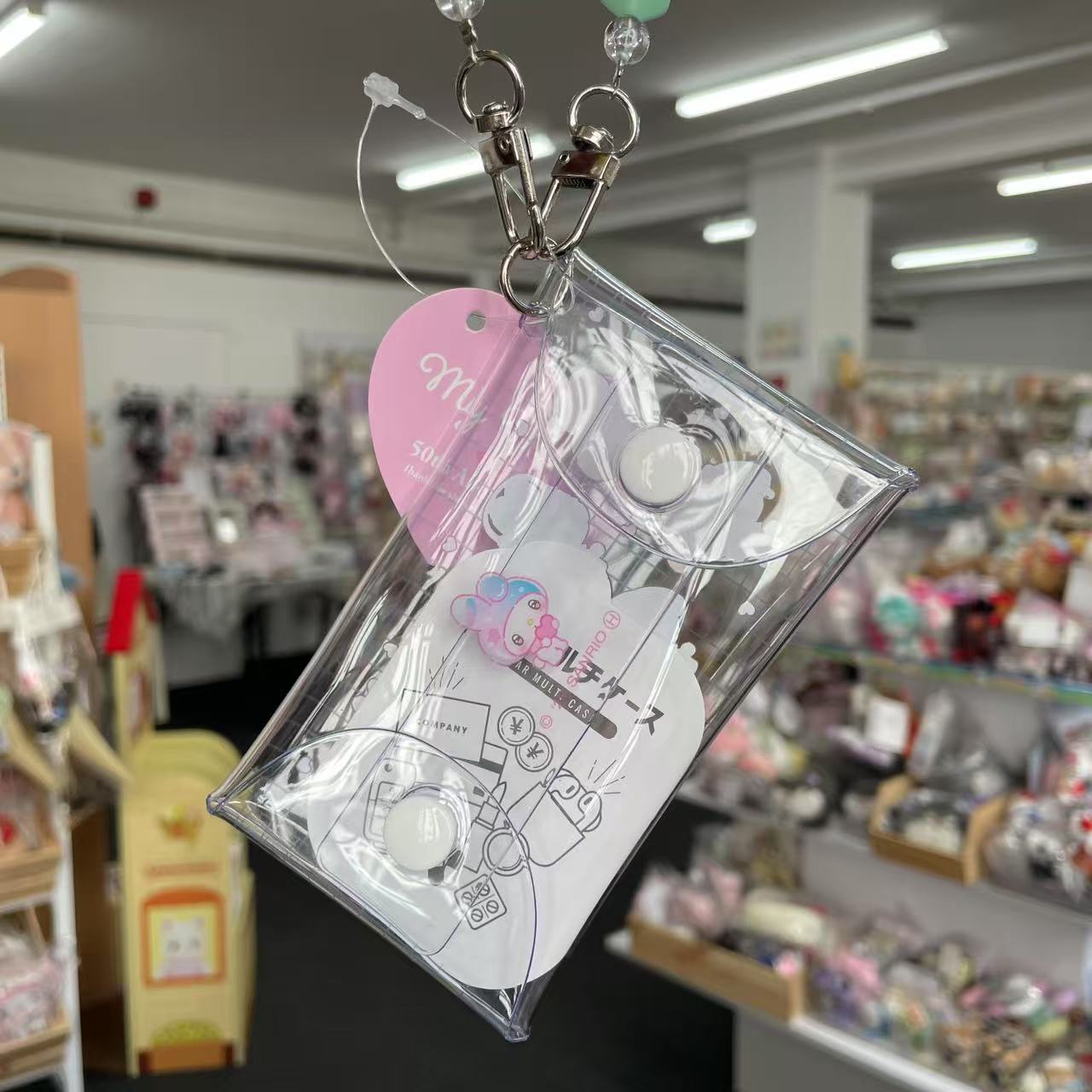 SANRIO | Clear Multi Case with Colorful Bead Chain 110×60×20mm (My Melody 50th Anniversary)