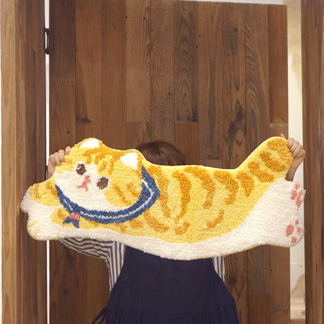 Mewjicat-Shaped Floor Rug(Or) ///