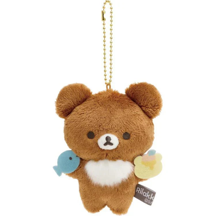 San-X | Rilakkuma Chairoikoguma Plush Keychain Mascot Holder 110×90×50Mm (Basic Rilakkuma