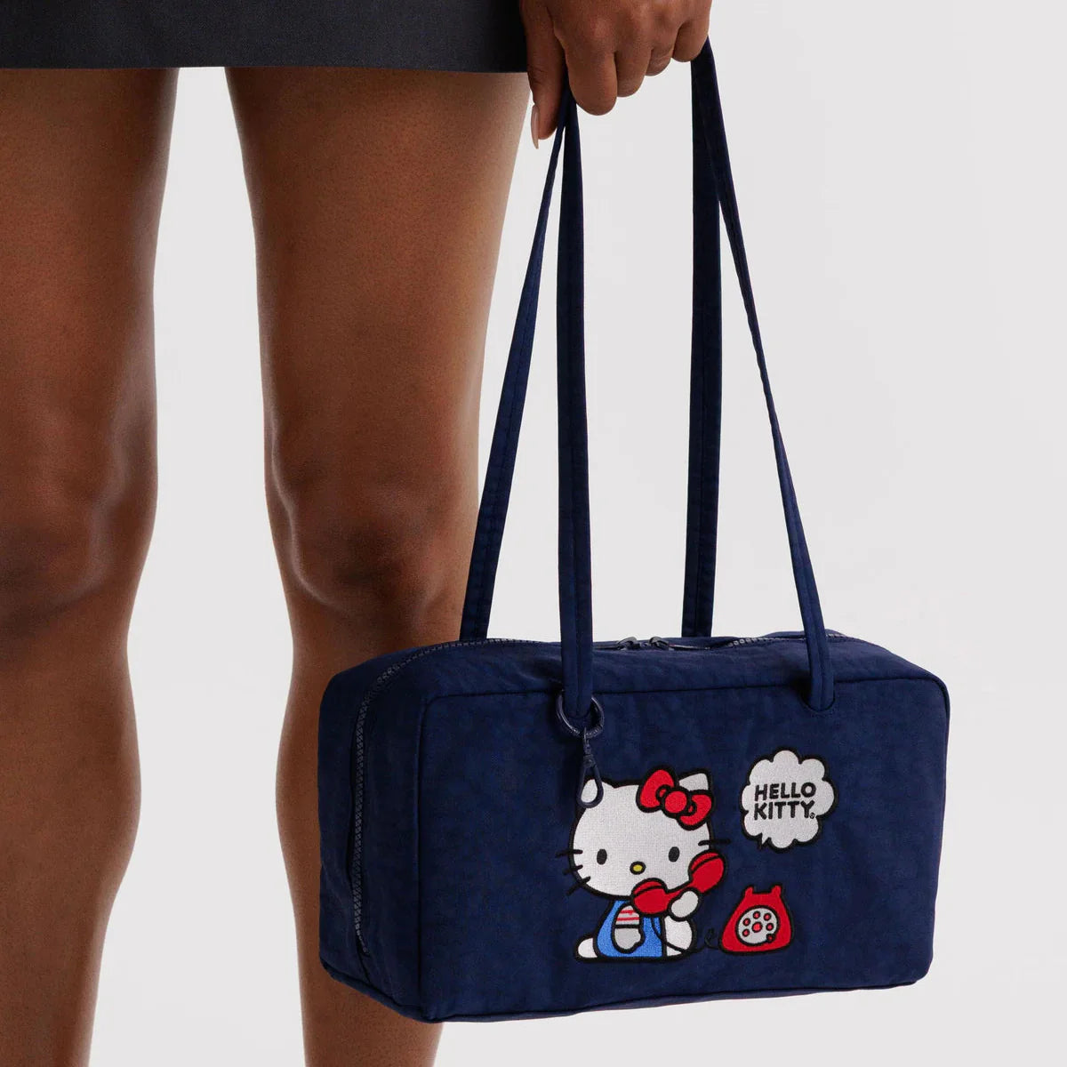 Baggu Nylon Bowler Bag (Embroidered Hello Kitty Phone)