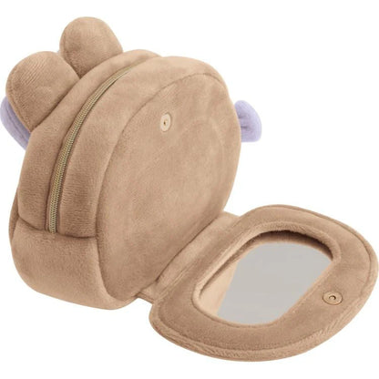 SAN-X | Chairoikoguma Plush Pouch with Mirror Face Ribbon 100×145×70mm (Makeup Rilakkuma )