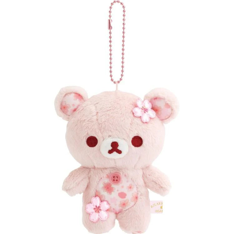 SAN-X | Rilakkuma Korilakkuma Plush Keychain Bag Charm 145×125×105mm (Sakura Cherry Blossom)