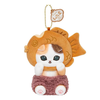 MOFUSAND | Cat Plush Keychain Bag Charm 130×93×100mm (Wagashi Nyan Mascot Taiyaki)