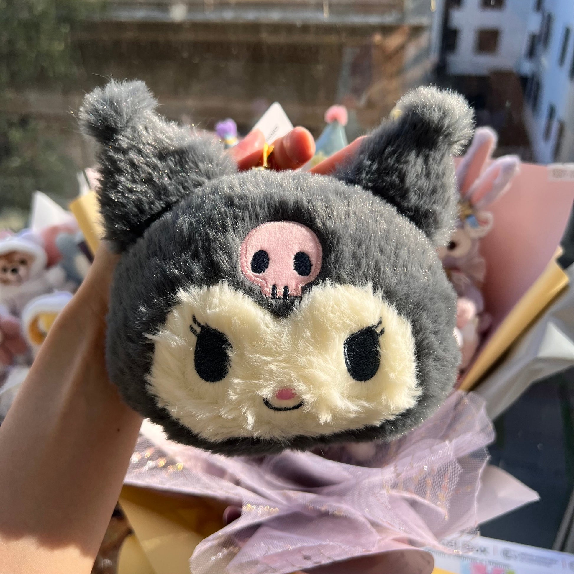 Sanrio | Fluffy Pass/Id Case 14 X 12 5Cm 日本三丽鸥 毛茸茸伸缩绳卡套/零钱包/挂件/包挂