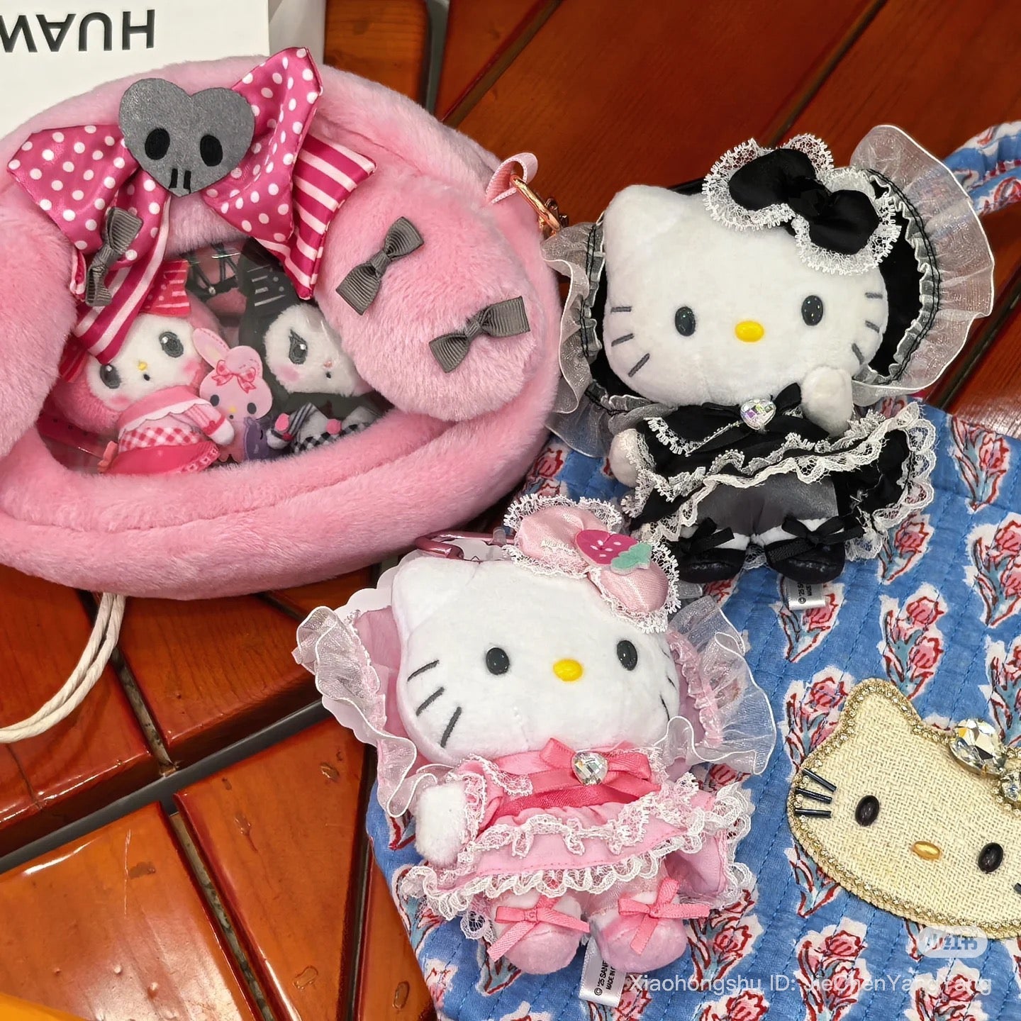 SANRIO | Hello Kitty Lolita Pink Plush Mascot Keychain Bag Charm H120×W85×D65mm Vol.2 (Lovely Frill Ver.)
